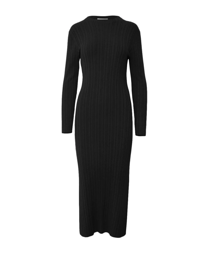 Diana Long Sleeve Knit Dress - Black