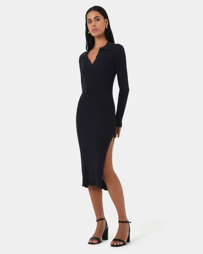 Forcast Clothing - Elliot Collared Knit Dress