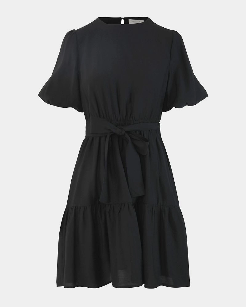 Enya Puff Sleeve Dress | Black | Forcast - Forcast AU