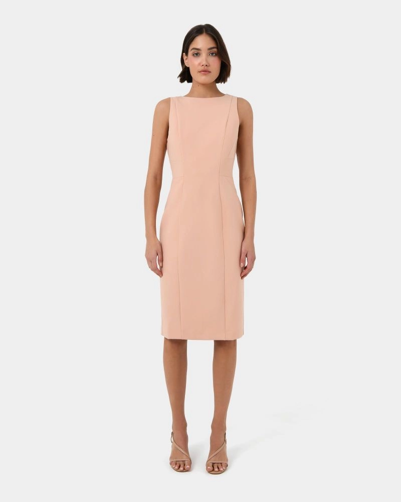 Peach sleeveless dress on sale