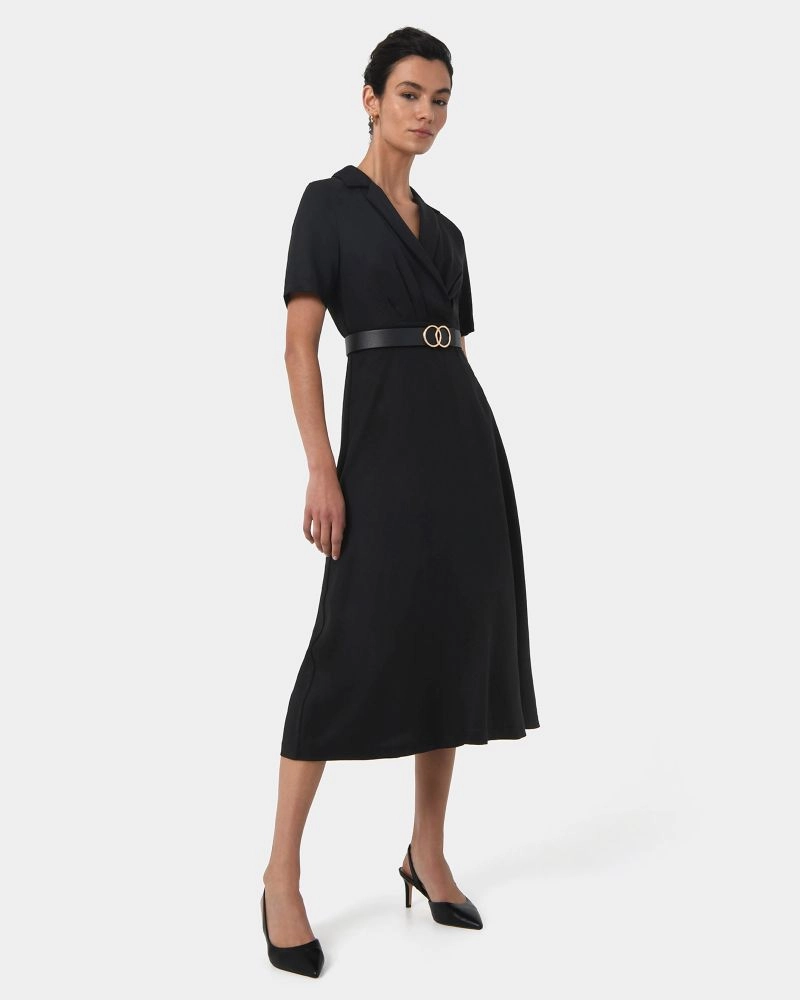 Forcast Clothing - Verity Collared Crossover Dress