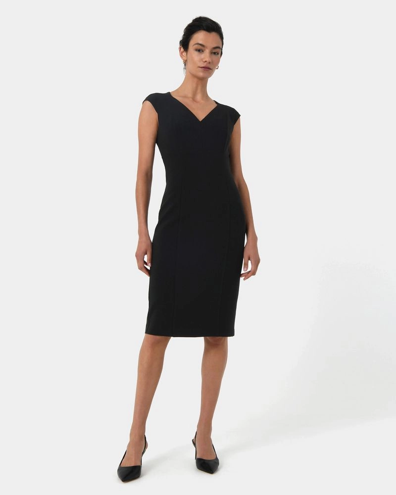 Patricia V-Neck Sheath Dress | Black | Forcast - Forcast AU