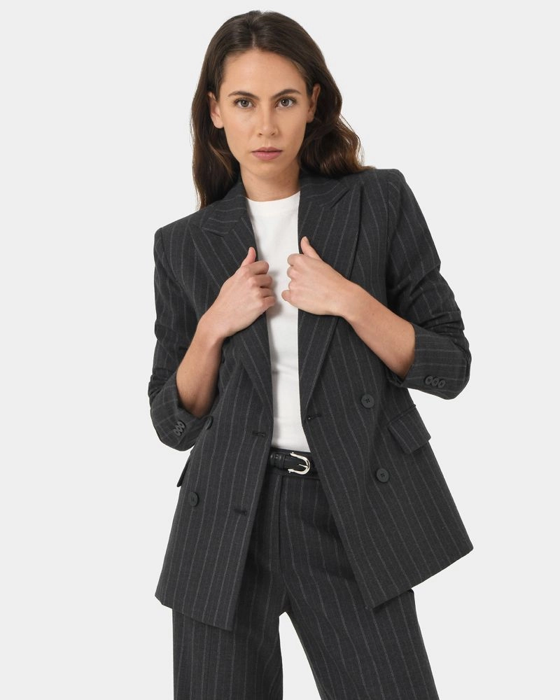 Forcast Clothing - Beatrice Double Breasted Stripe Blazer 
