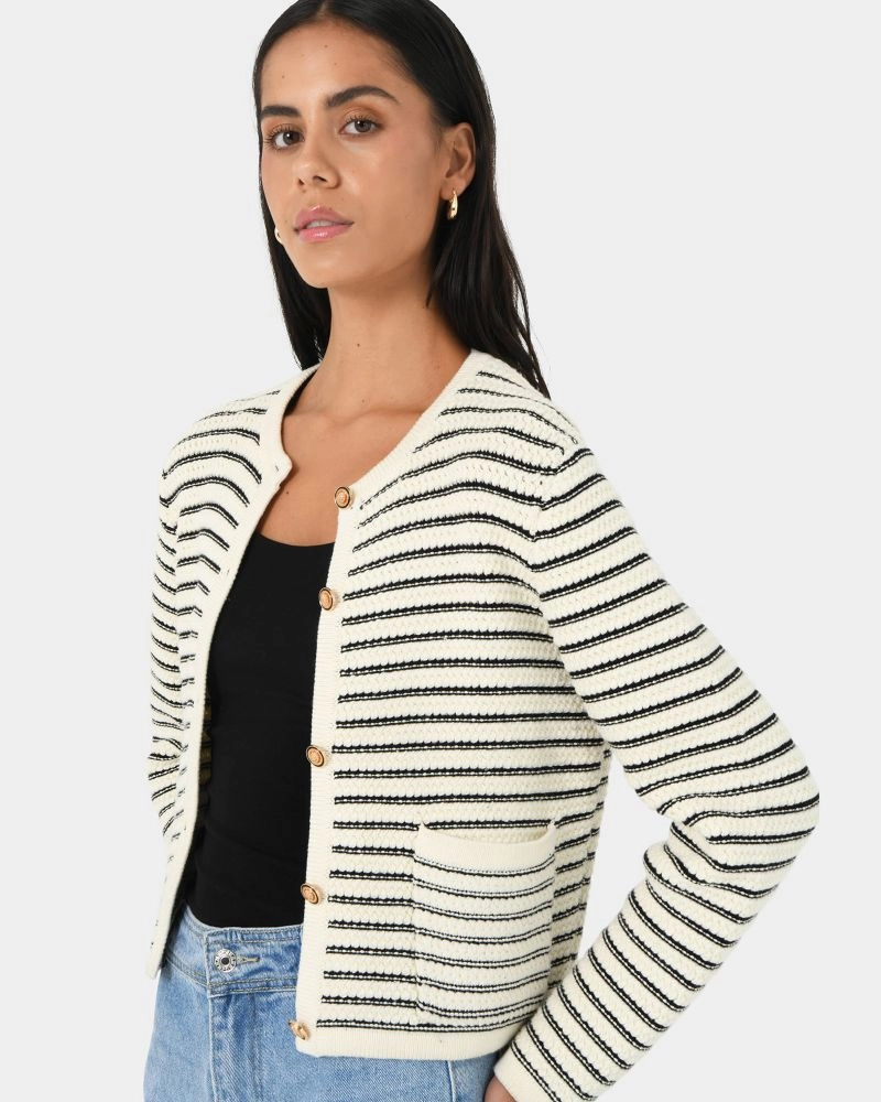Forcast Clothing - Hollis Texture Stripe Cardigan