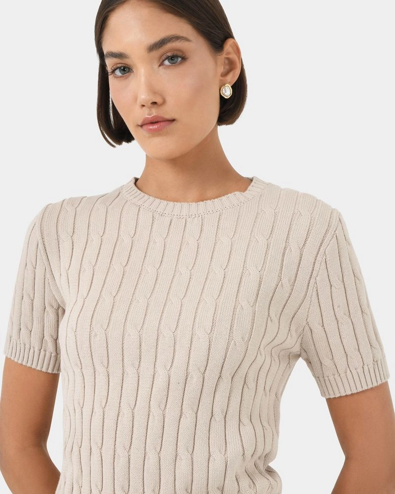 Forcast Clothing - Anita Short Sleeve Cable Knit 