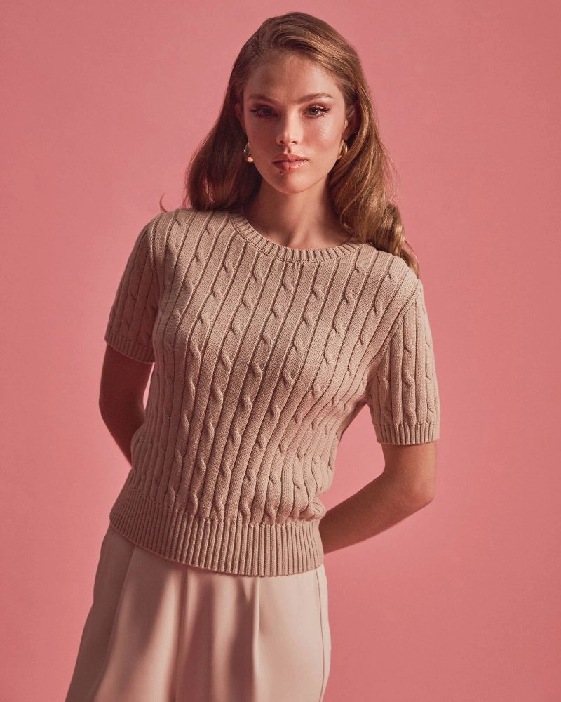 Forcast Clothing - Anita Short Sleeve Cable Knit 