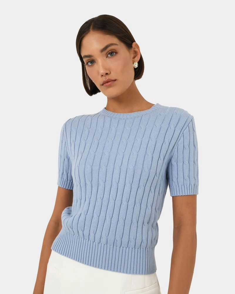 Forcast Clothing - Anita Short Sleeve Cable Knit