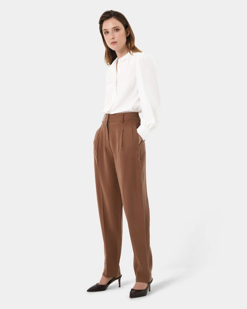 Hazel Belted Tapered Pant | Charred Clay |Forcast AU
