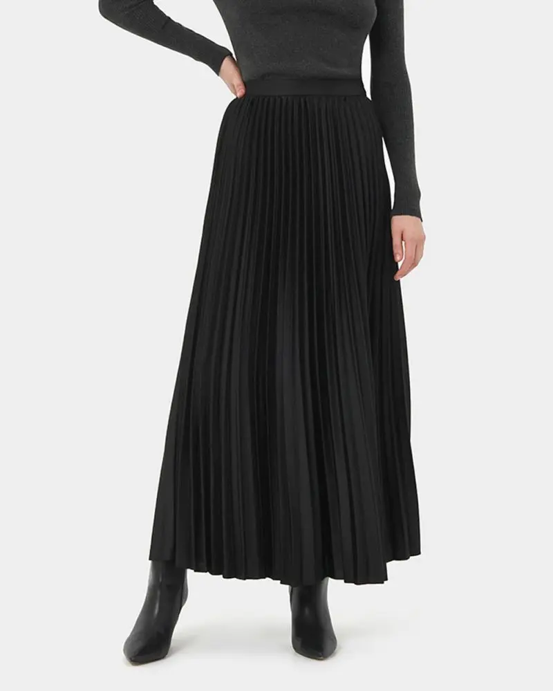 Zyla Satin Pleated Skirt