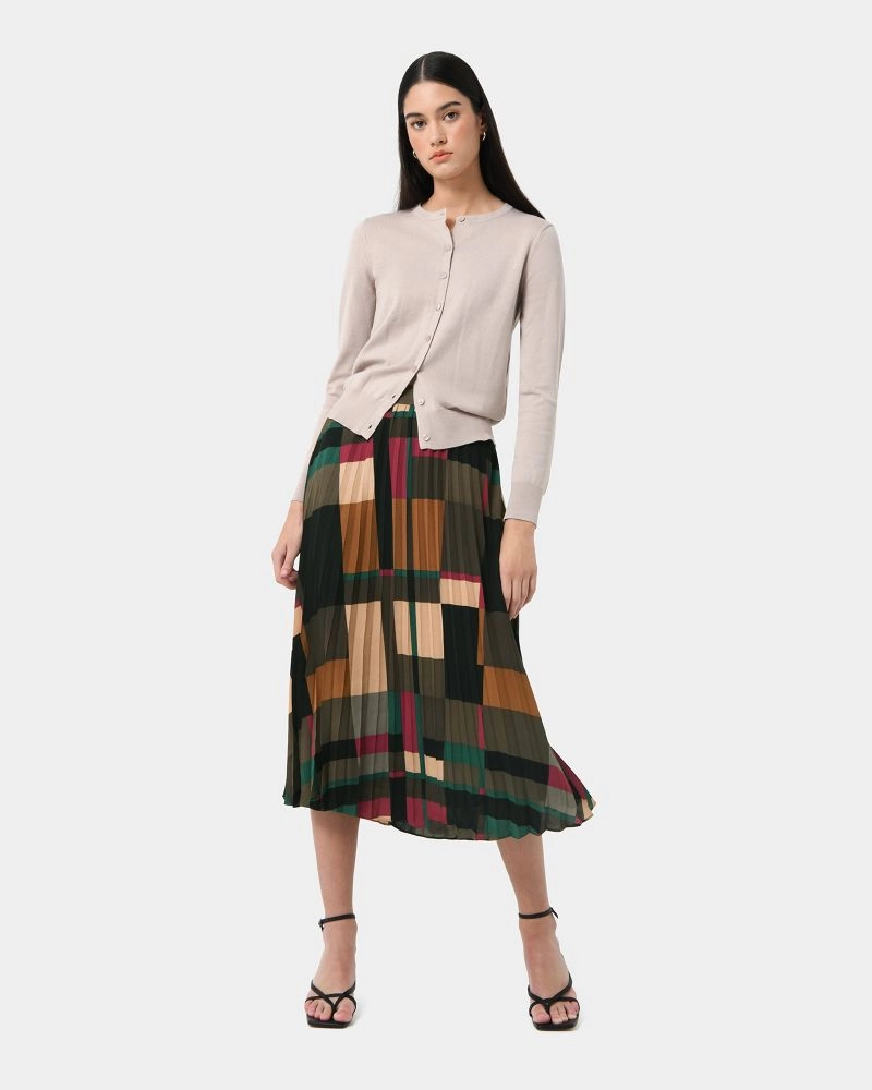 Forcast Clothing - Aubrey Printed Pleat Skirt
