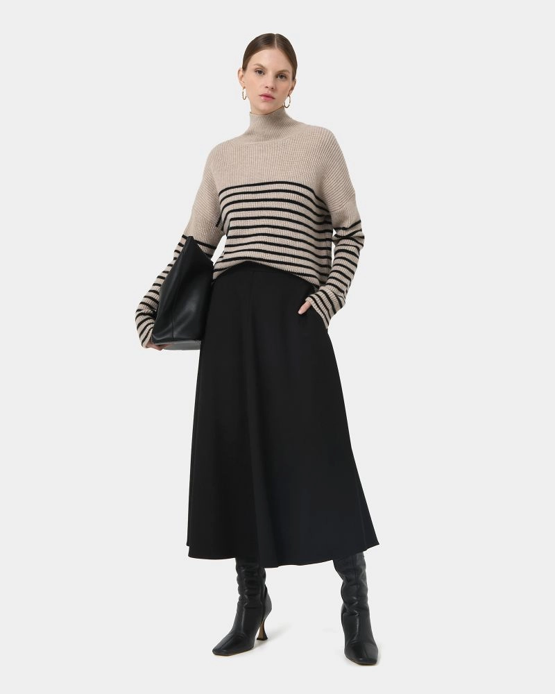 Black flared deals work skirt