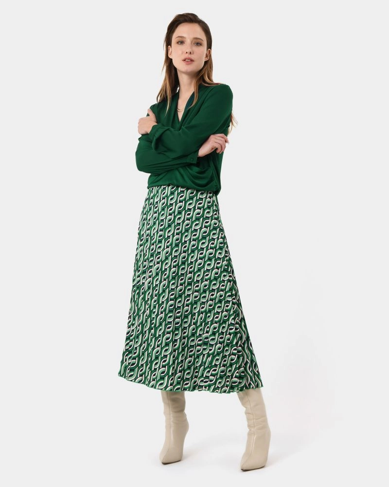 Forcast Clothing - Keira Printed Midi Skirt