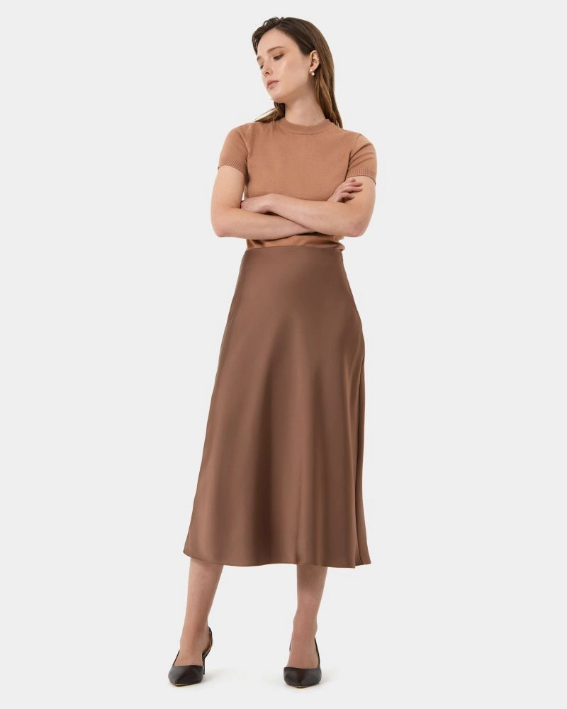 Forcast Clothing - Kalena Satin Bias Skirt