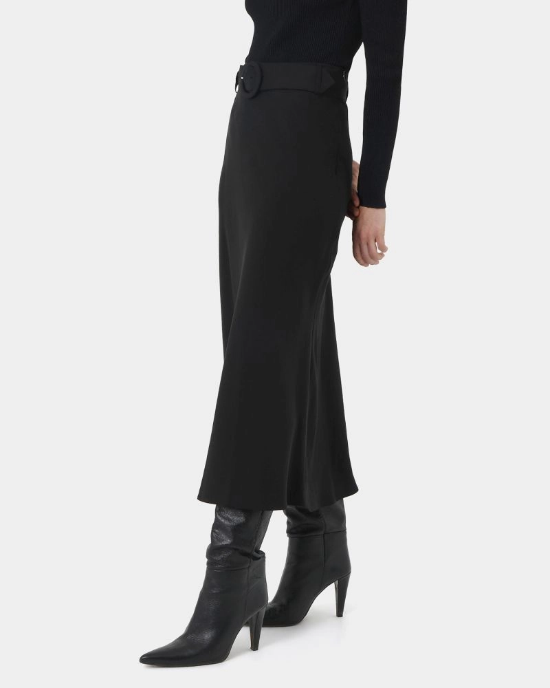 Isla Belted Midi Skirt | Black | Forcast - Forcast AU