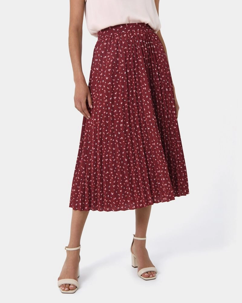 Forcast Clothing - Amaya Elastic Waist Pleated Skirt