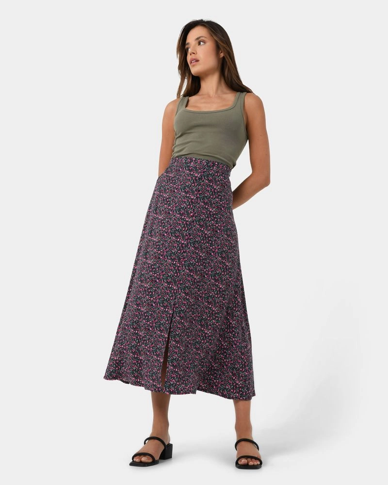 Forcast Clothing - Chantya Floral Midi Skirt