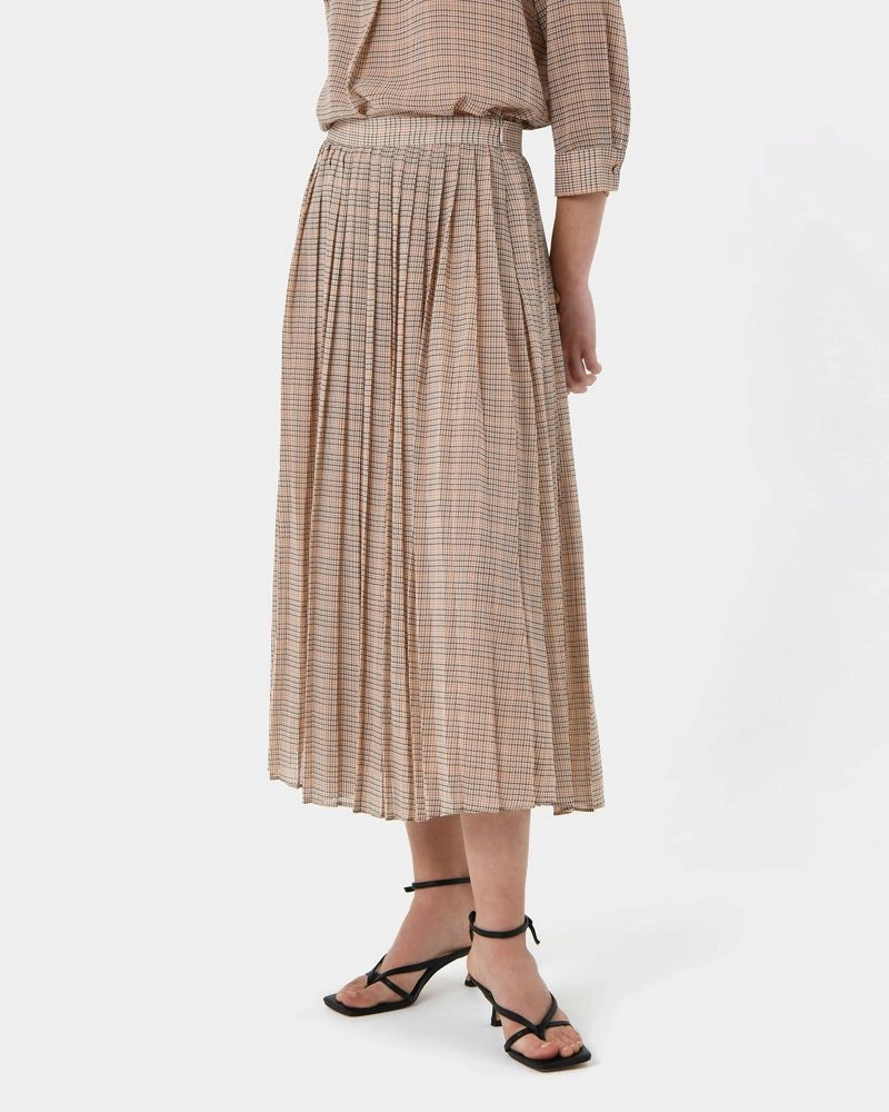 Forcast Clothing - Martina Check Pleated Skirt