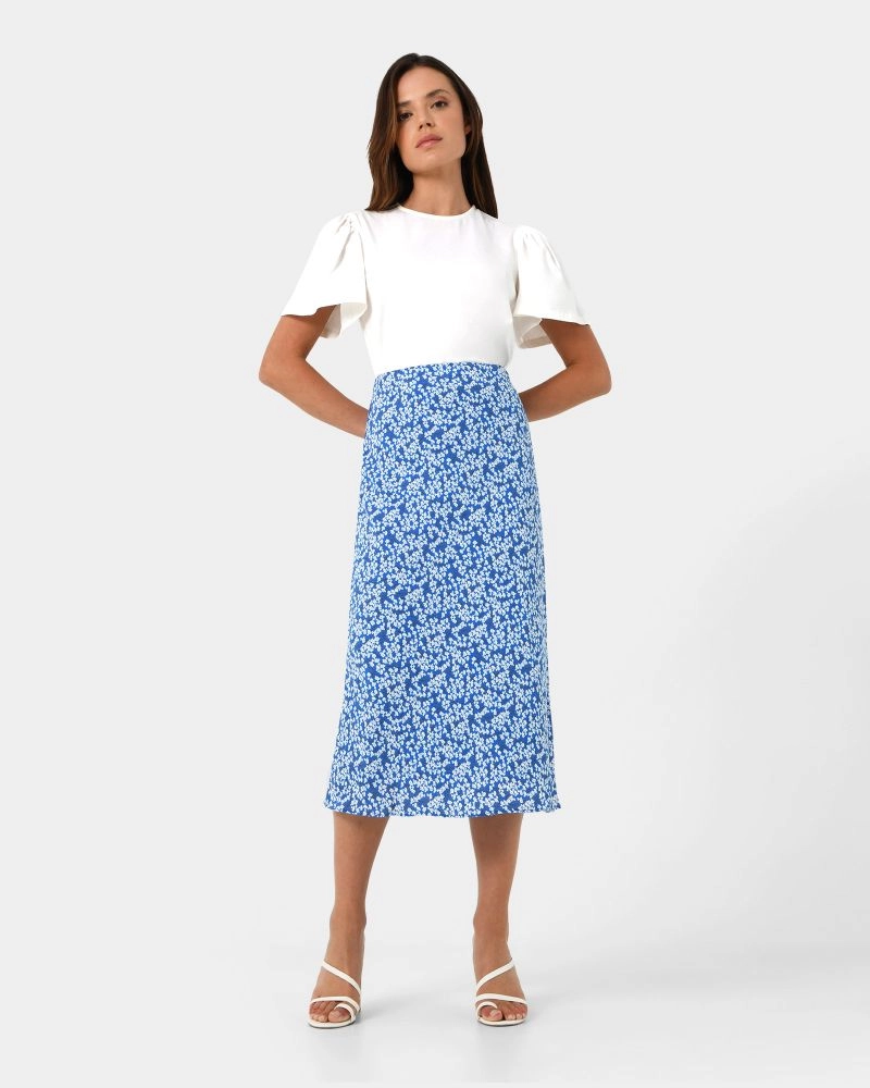 Forcast Clothing - Cora Bias Floral Skirt