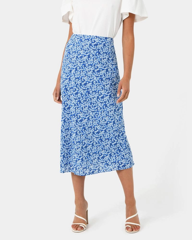 Forcast Clothing - Cora Bias Floral Skirt