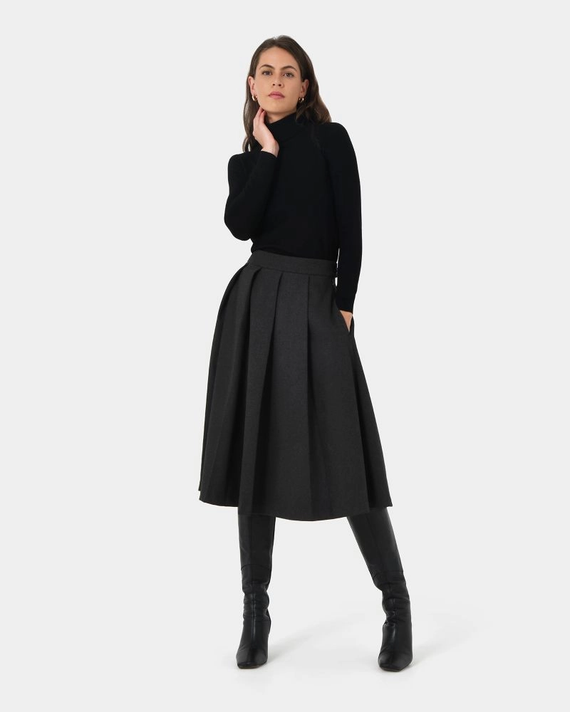 Forcast Clothing - Ryan Pleated Midi Skirt