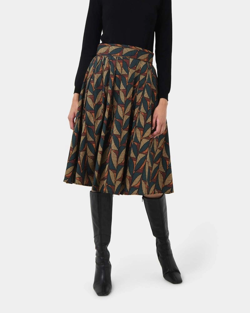 Forcast Clothing - Lela Printed Full Skirt