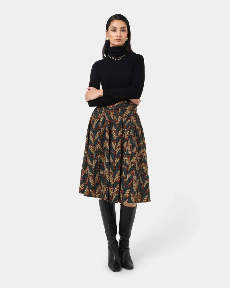 Forcast Clothing - Lela Printed Full Skirt