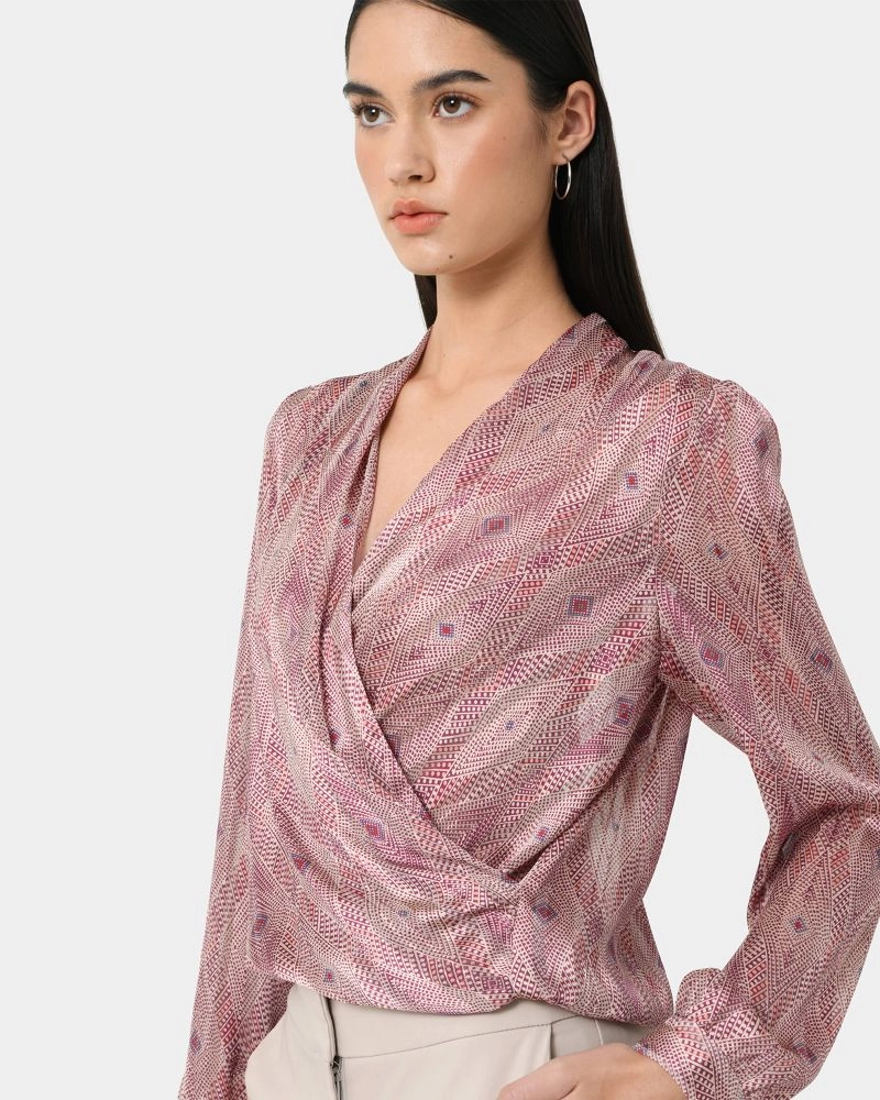 Forcast Clothing - Alexis Printed Crossover Blouse