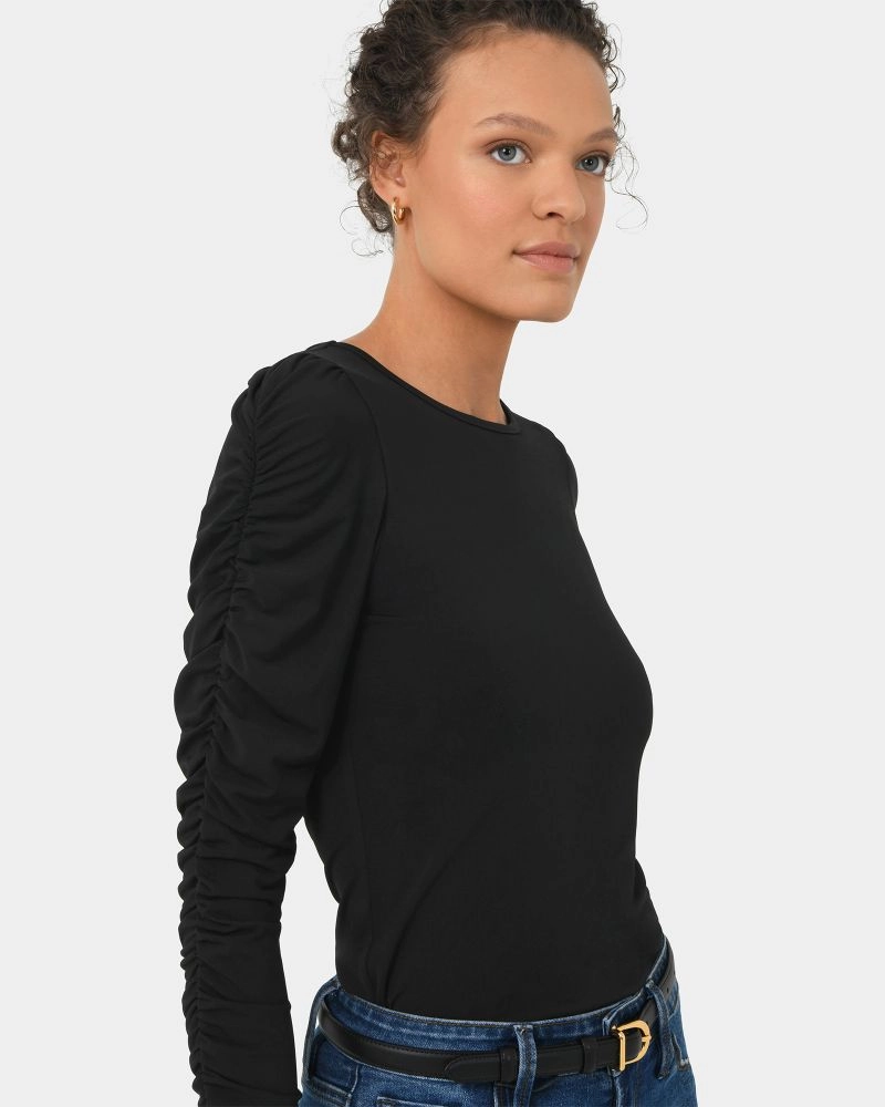 Forcast Clothing - Gissele Ruched Sleeve Top