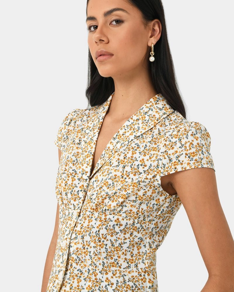 Forcast Clothing - Roxanne Floral Cap Sleeve Top