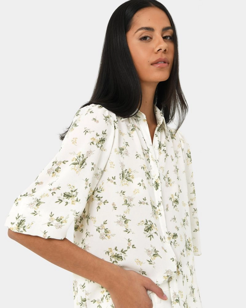 Forcast Clothing - Katy Floral Button Up Blouse