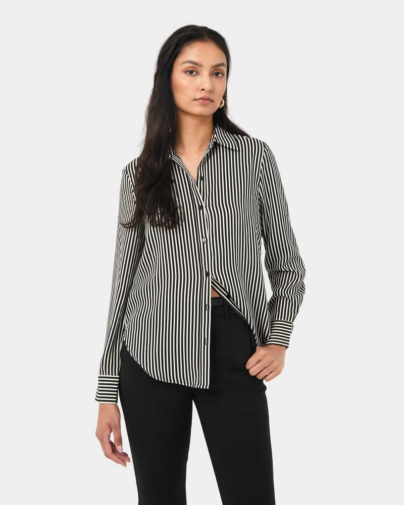 Forcast Clothing - Wanda Stripe Satin Shirt 