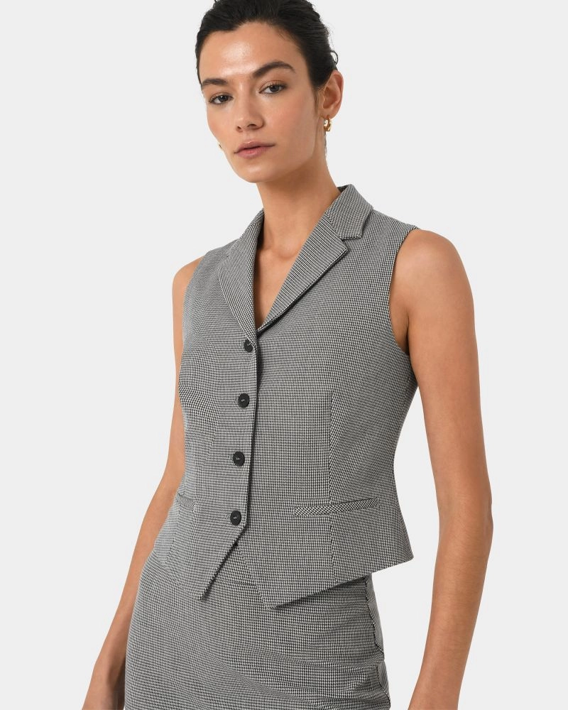 Forcast Clothing - Rein Houndstooth Tailored Vest