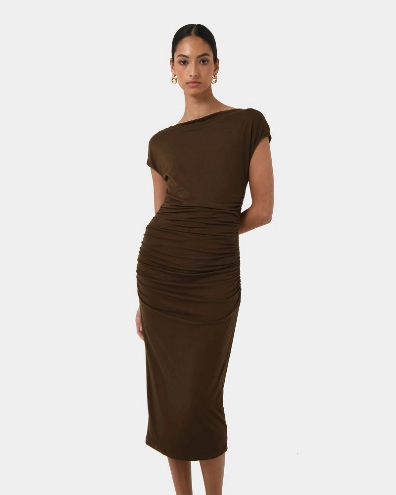Ruched jersey dress discount