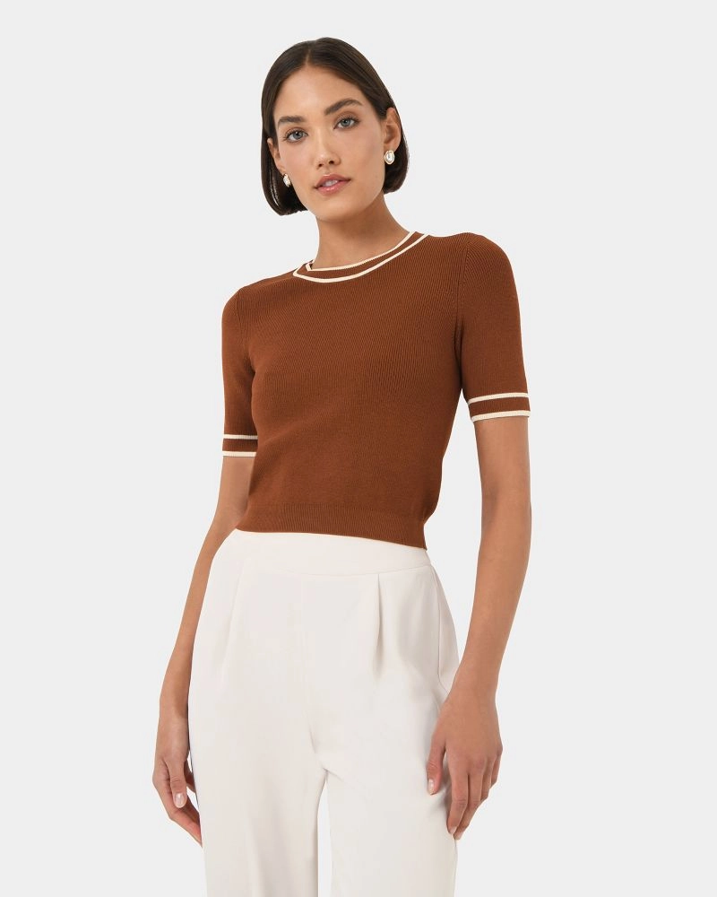 Forcast Clothing - Kiara Contrast Knit Top 