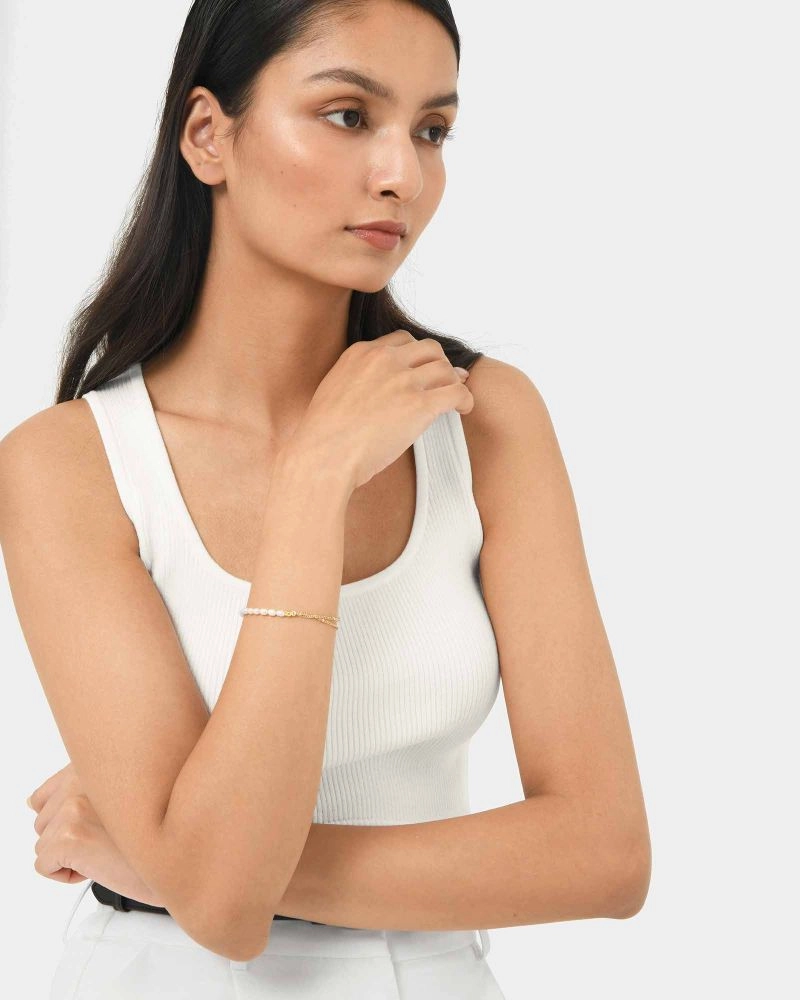 Forcast Accessories - Delaney 16k Gold Plated Pearl Bracelet