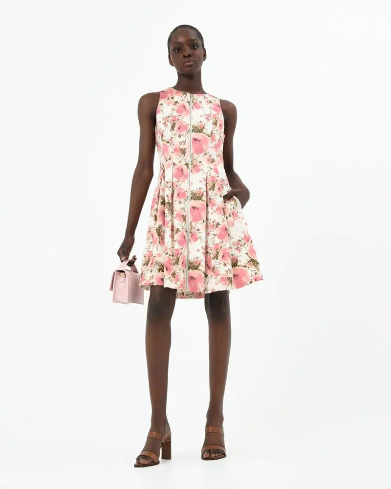 Sleeveless flare dress sales
