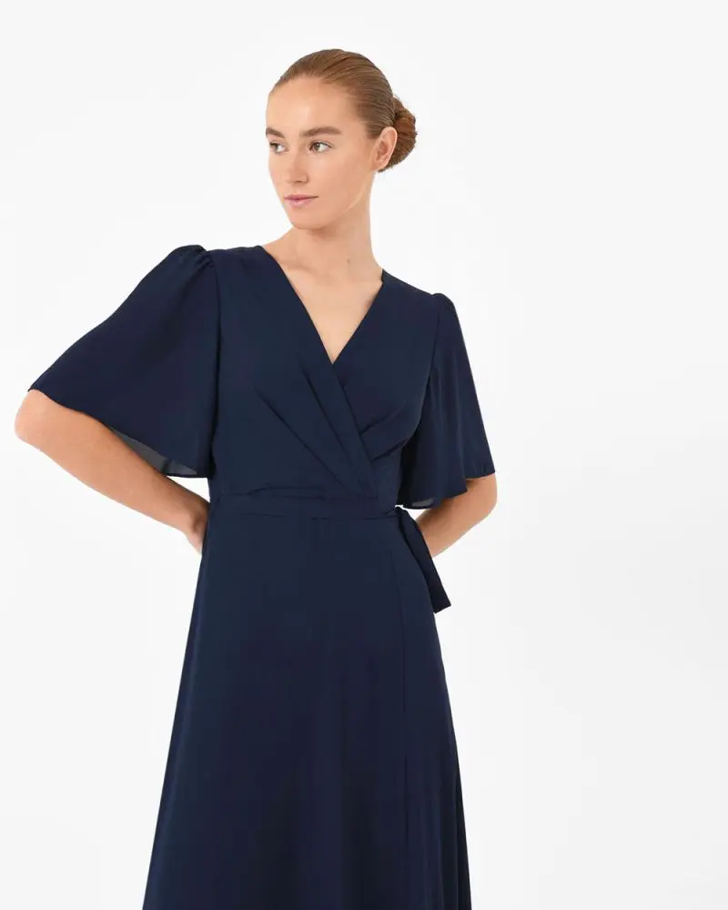 Cannes Draped Sleeve Maxi Dress