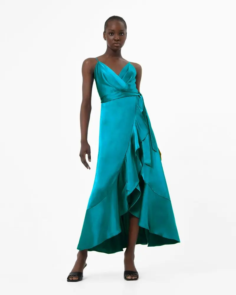 Forcast Clothing, the Sirocco Ruffles Strappy Dress, featuring ruffle detail in a maxi length