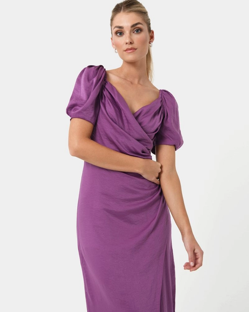 Trixie Front Crossover Dress | Dark Violet | Forcast - Forcast AU