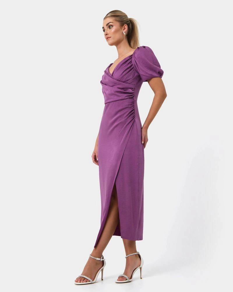 Trixie Front Crossover Dress | Dark Violet | Forcast - Forcast AU