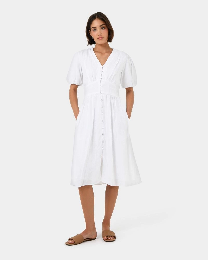 Womens white linen sundress on sale