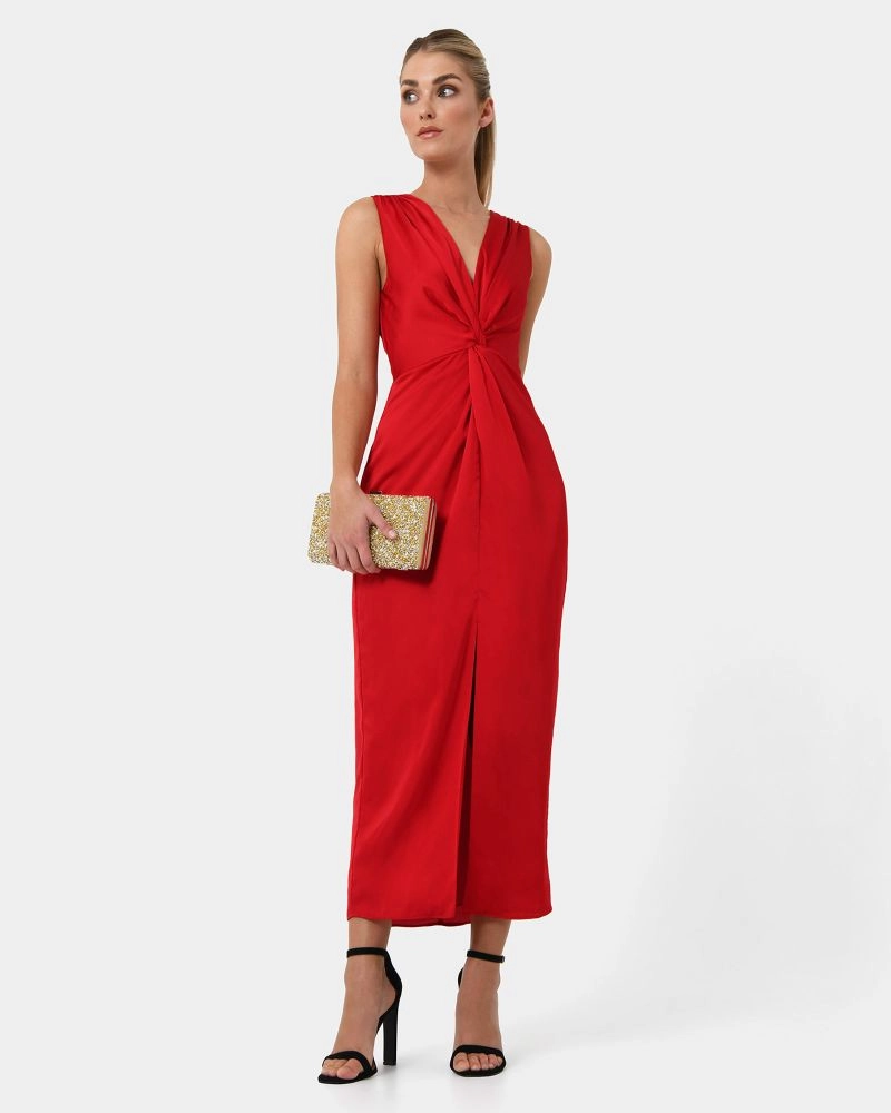 Mimi Sleeveless Front Twist Dress | Red | Forcast - Forcast AU