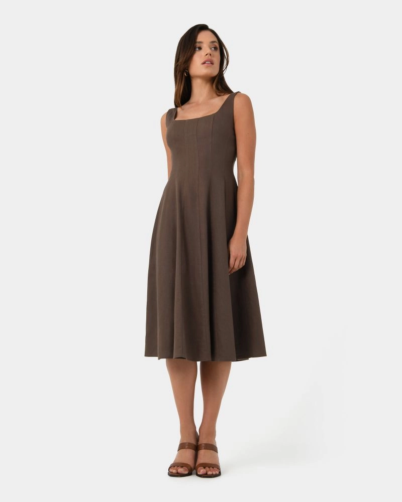 Forcast Clothing - Saira Linen  Blended A-line Dress