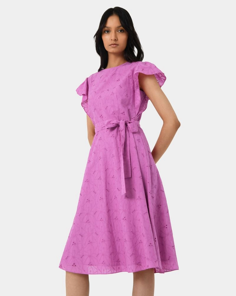 Forcast Clothing - Kavya Tie-Waist Cotton Dress
