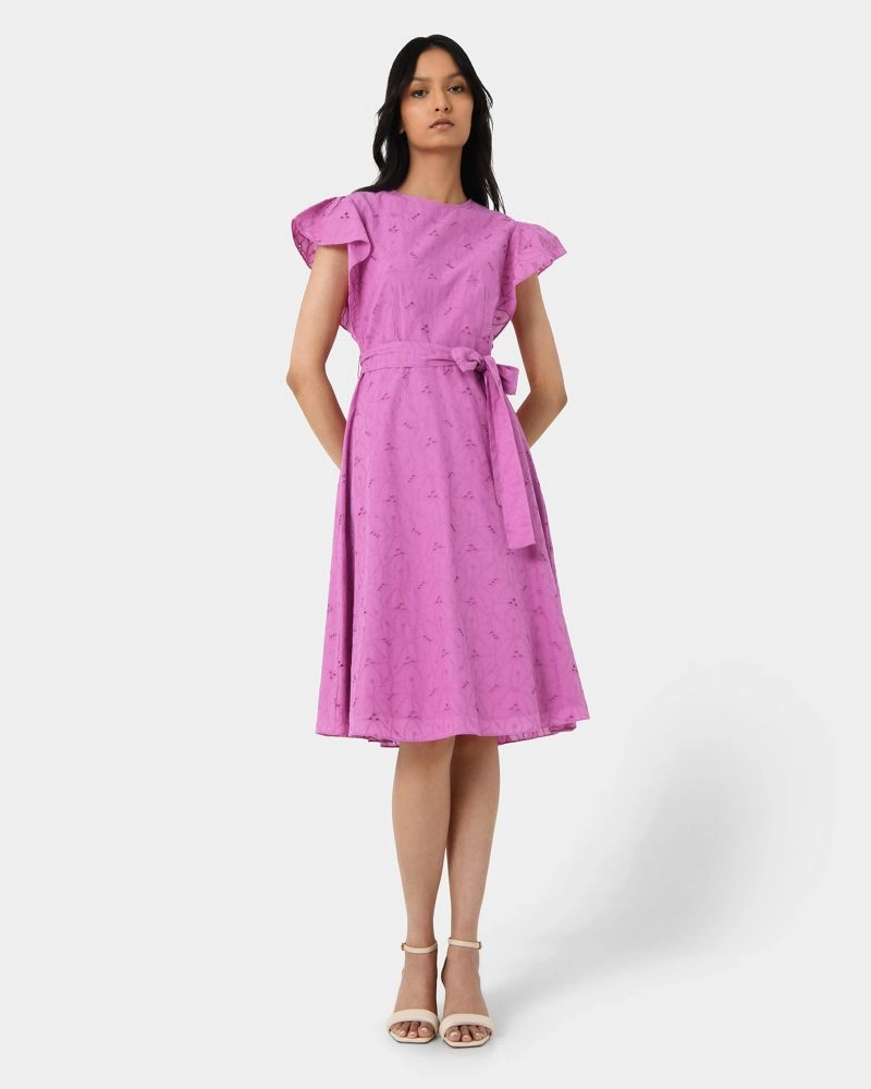 Forcast Clothing - Kavya Tie-Waist Cotton Dress