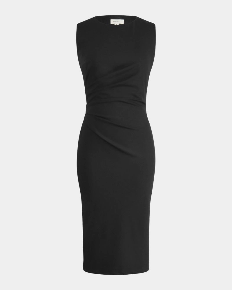 Faith Side Pleated Midi Dress | Black | Forcast - Forcast AU