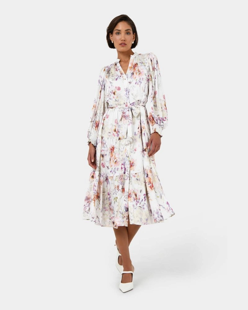 Forcast Clothing - Rosy Floral Tiered Dress 