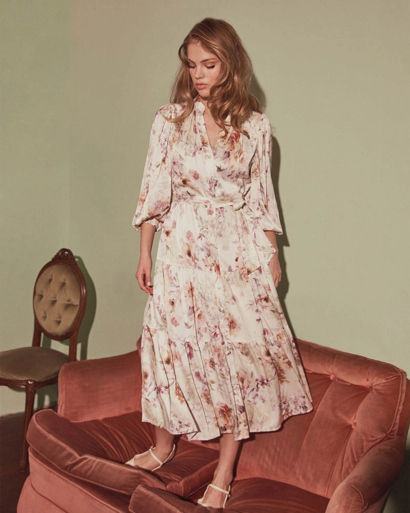 Forcast Clothing - Rosy Floral Tiered Dress 