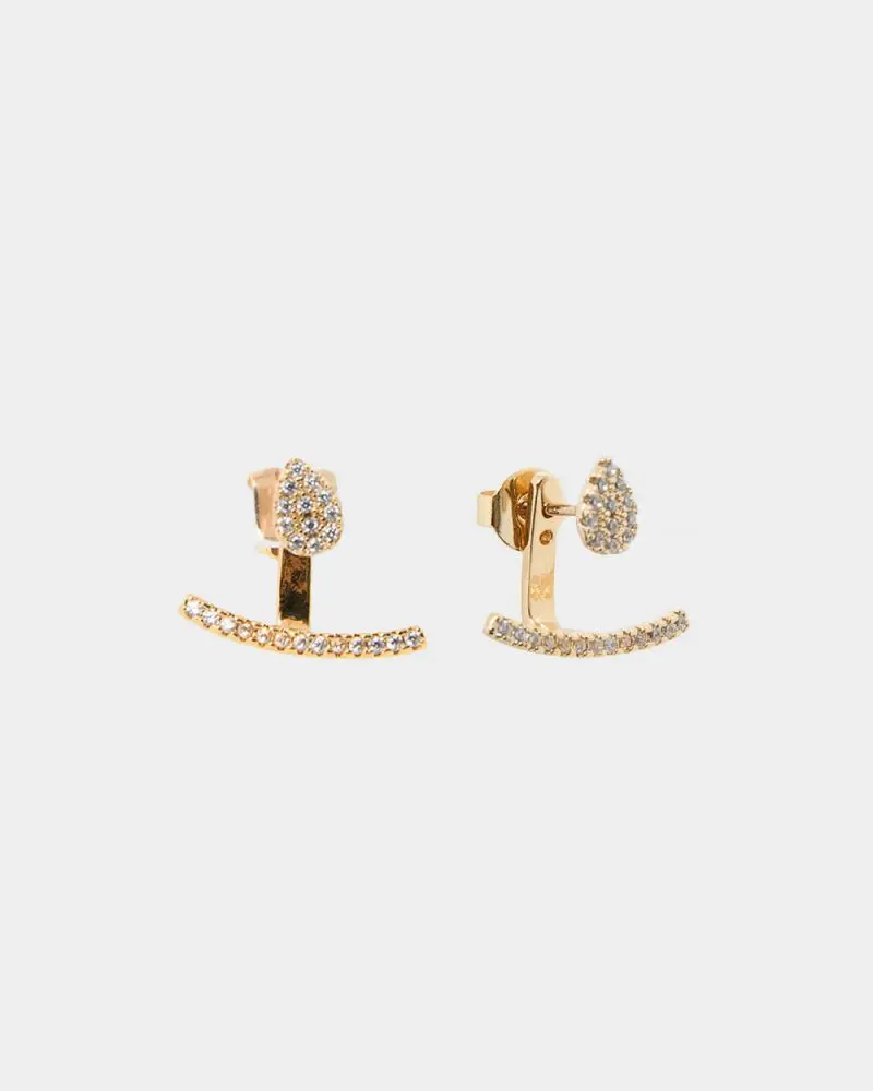 Forcast Accessories - Allie 16k Gold Plated 2 Way Earrings