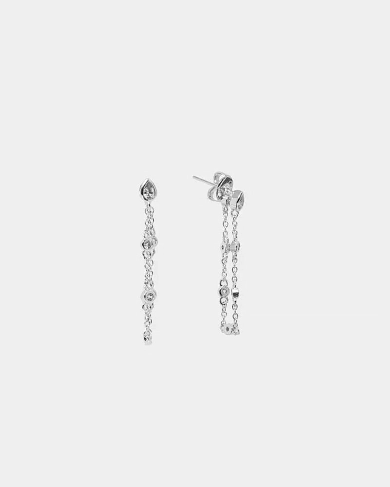Forcast Accessories - Taryn Sterling Silver Plated 2 Way Earrings